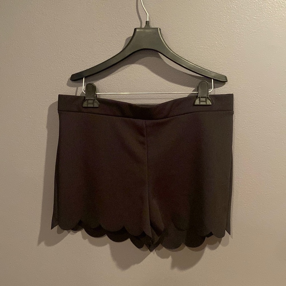 Express Scalloped Black Dress Shorts High Waisted